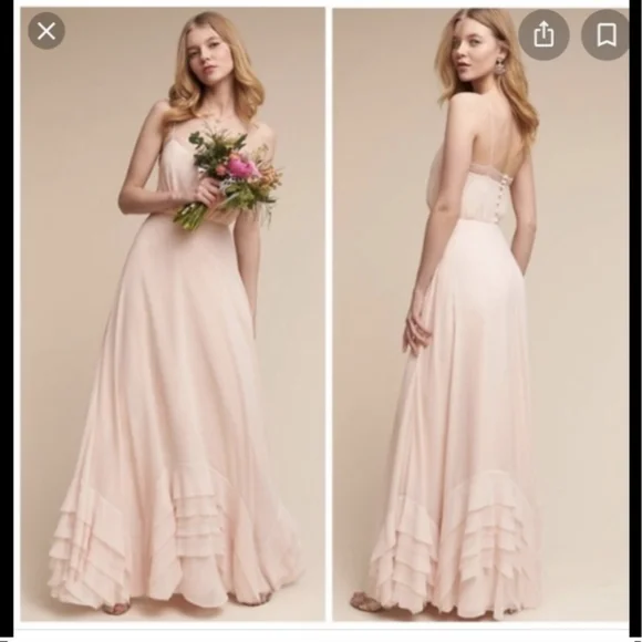 Watters | Dresses | Watters And Watters Bhldn Dove Formal Bridesmaid Dress  In Ice Pink | Poshmark